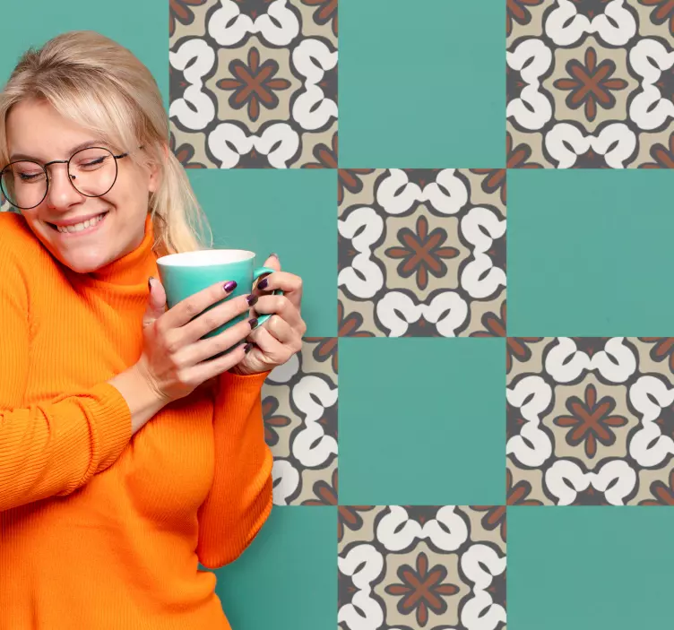 Geometrisk beige design fliseklistremerke - Tenstickers