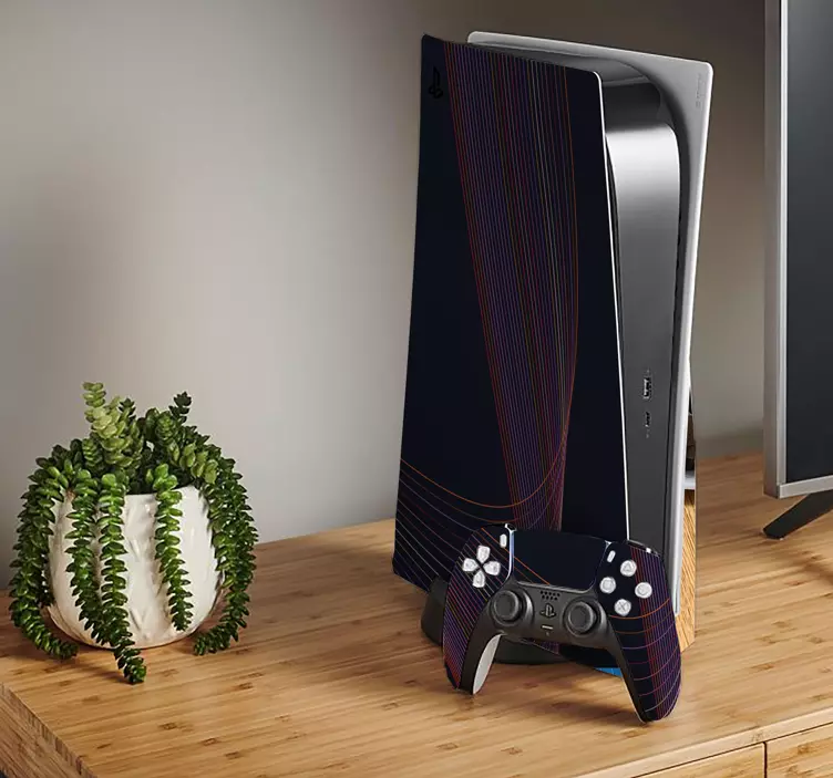 Geometrisk bølge skin PS5 - Tenstickers