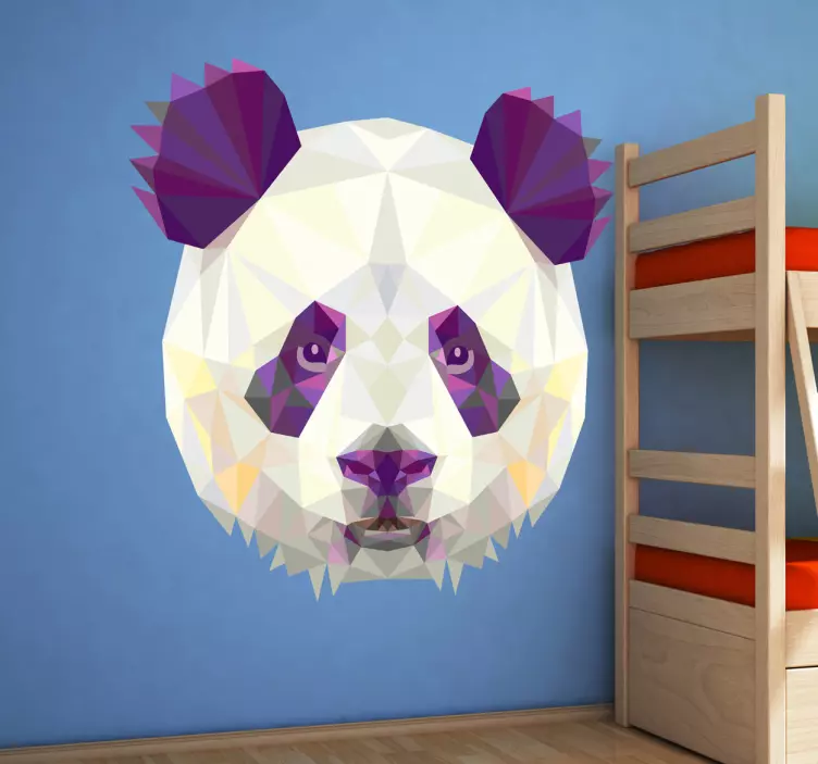 Geometrisk panda for bjørnhode - Tenstickers