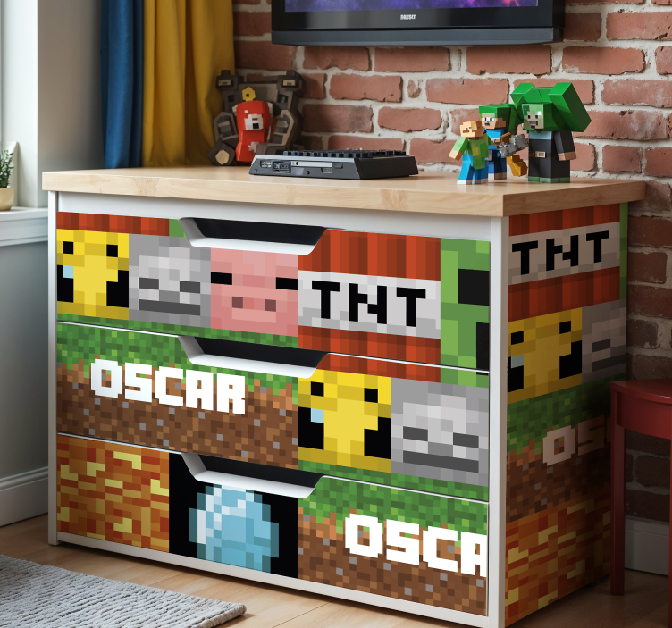 Geometrisk spillmønster klistremerke møbler - Tenstickers