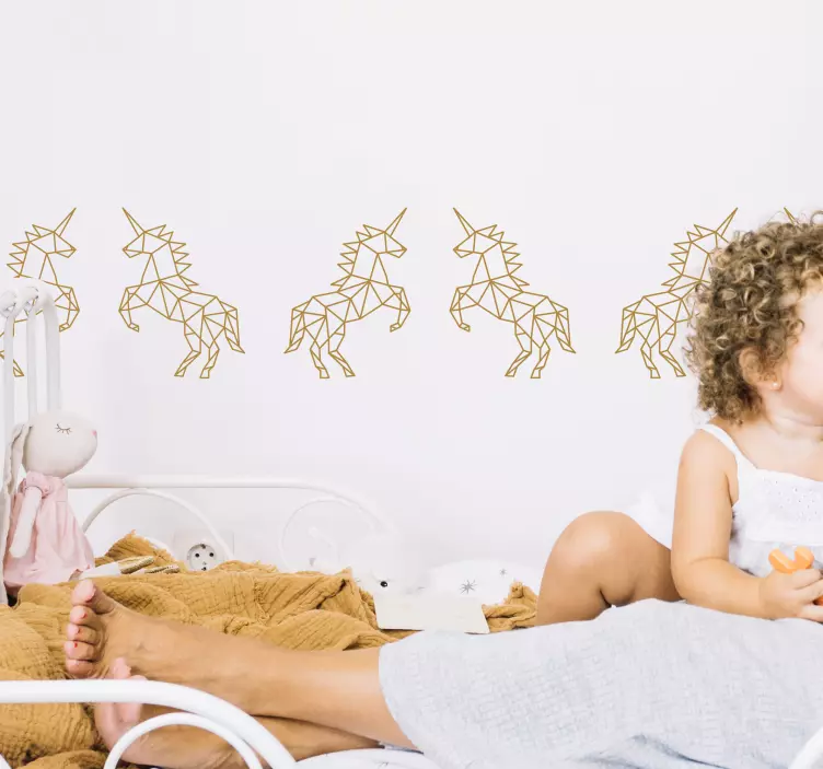 Geometrisk unicorn kantvegg klistremerke - Tenstickers