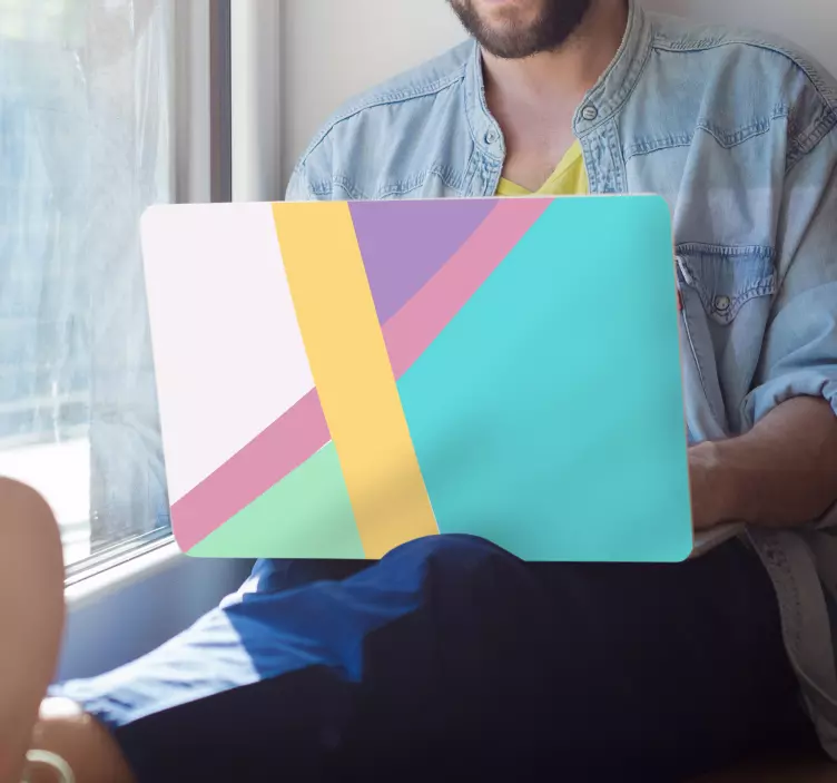 Geometriske fargeblokker bærbar klistremerke - Tenstickers