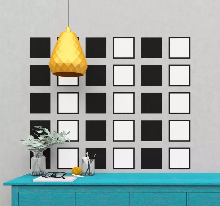 Geometriske firkantede mønstre geometrisk klistremerke - Tenstickers