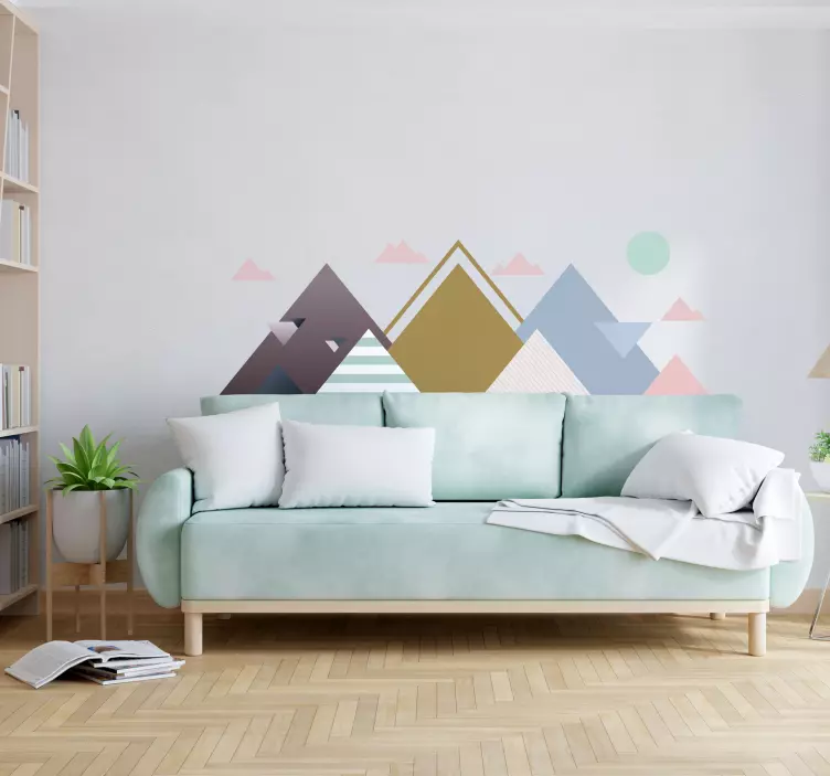 Geometriske fjellGeometriske fjell wallsticker stue - Tenstickers