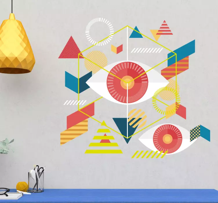 Geometriske øyne veggkunst klistremerke - Tenstickers
