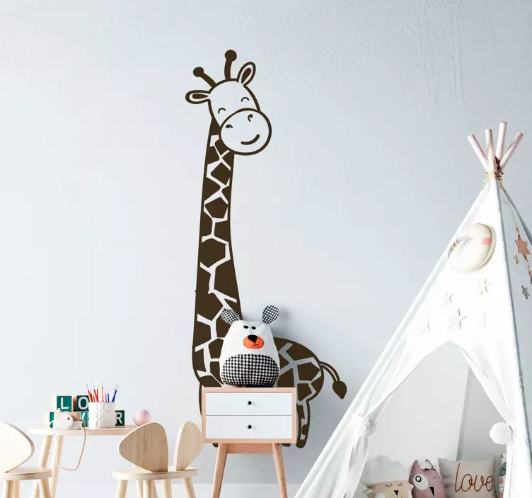 Giraffe baby walking barnehage vegg klistremerke - Tenstickers