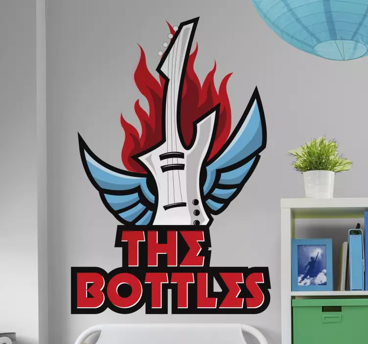 Gitar med navn eller gruppe rock klistremerke - Tenstickers