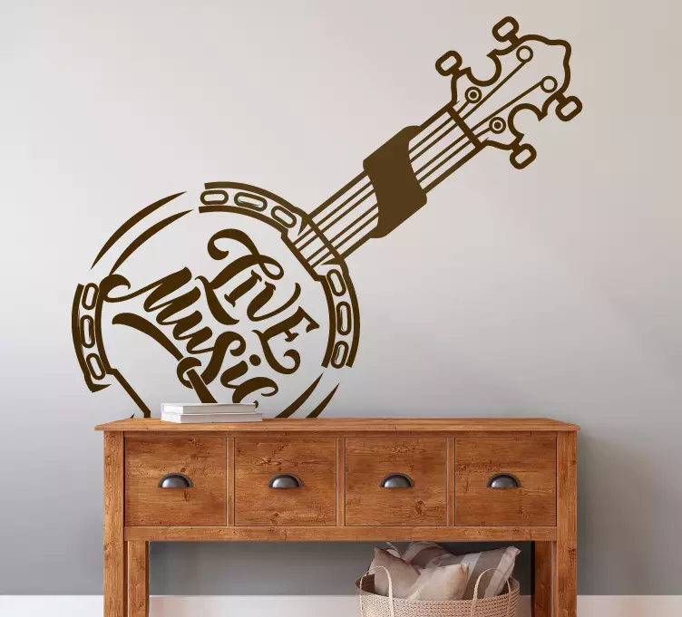Gitar strengeinstrument rock decal - Tenstickers