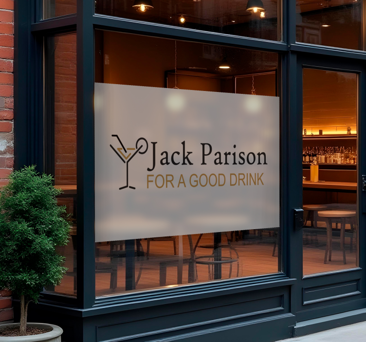 Gjennomsiktig klebestripe med logo butikkvinduer klistremerke - Tenstickers