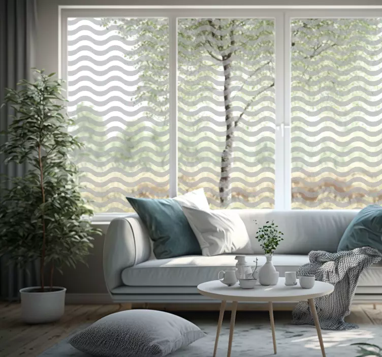 Gjennomsiktige bølger klistremerker til vindu - Tenstickers