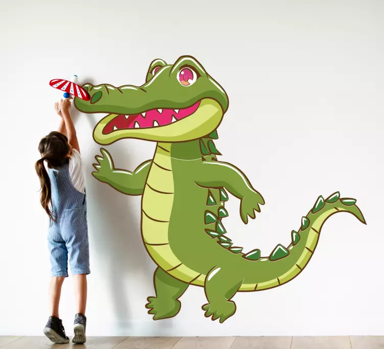 Glad tegneserie krokodille dyr wallstickers - Tenstickers