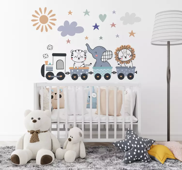 Glade dyr trener illustrasjon klistremerker - Tenstickers