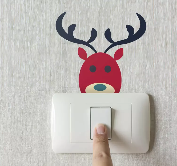 Glede og reinjule-klistremerke - Tenstickers