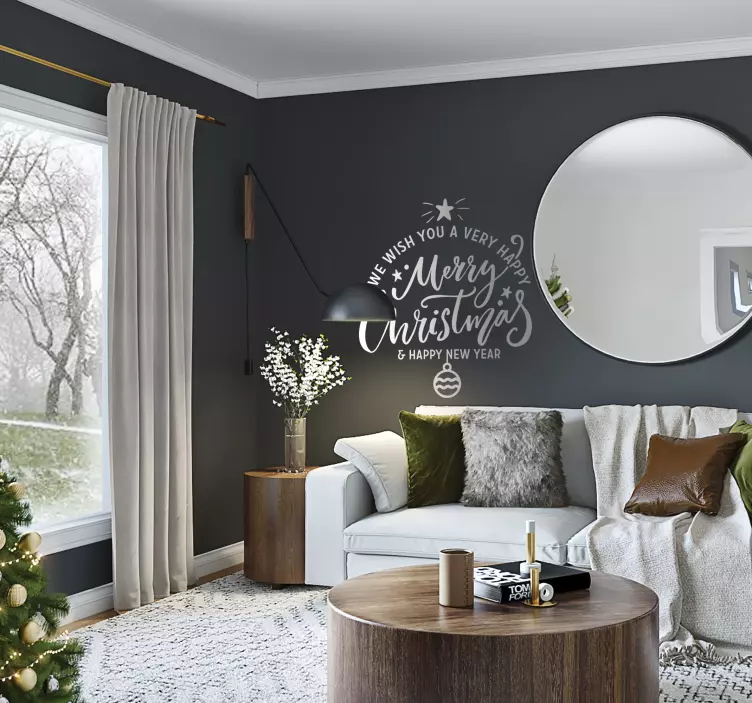 Juleklistremerke gledefulle høytidshilsener - Tenstickers