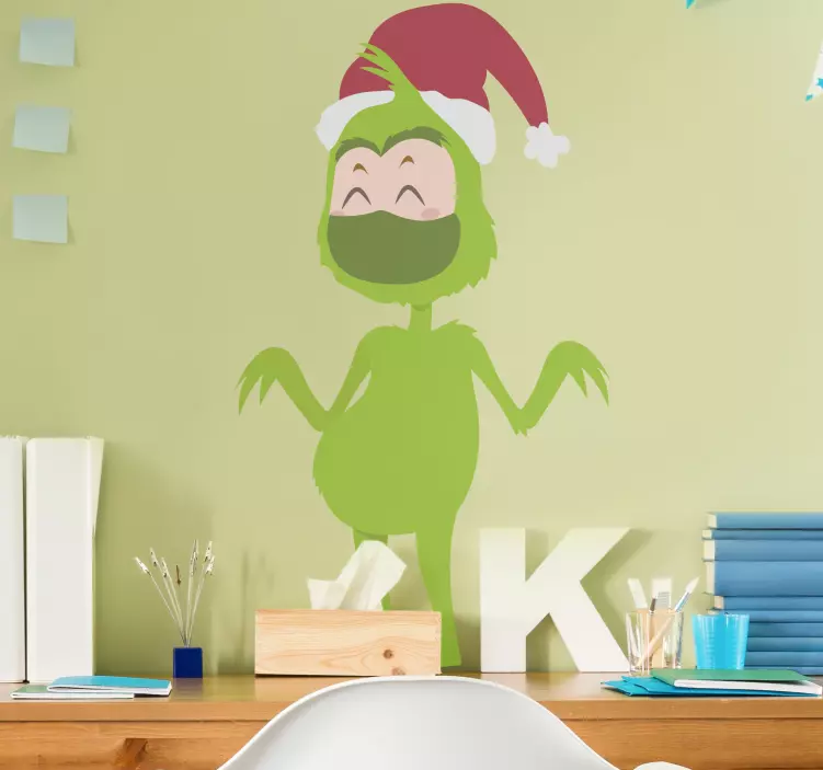 God jul med maske ansikt klistremerker jul - Tenstickers