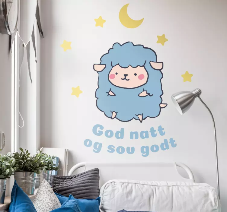 "god natt... " barnehage vegg klistremerke - Tenstickers