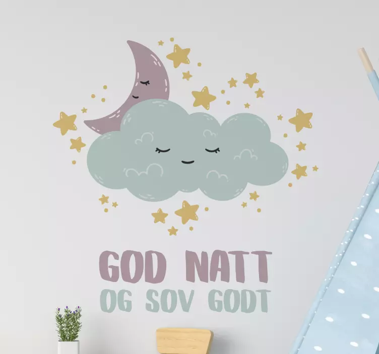 God natt og sove godt wallstickers sitater - Tenstickers