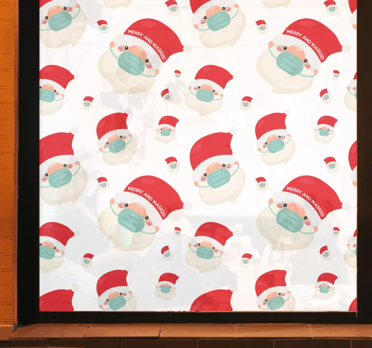 God og masket jul klistremerker til vindu - Tenstickers