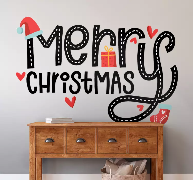 Juleklistremerke god julehilsen - Tenstickers