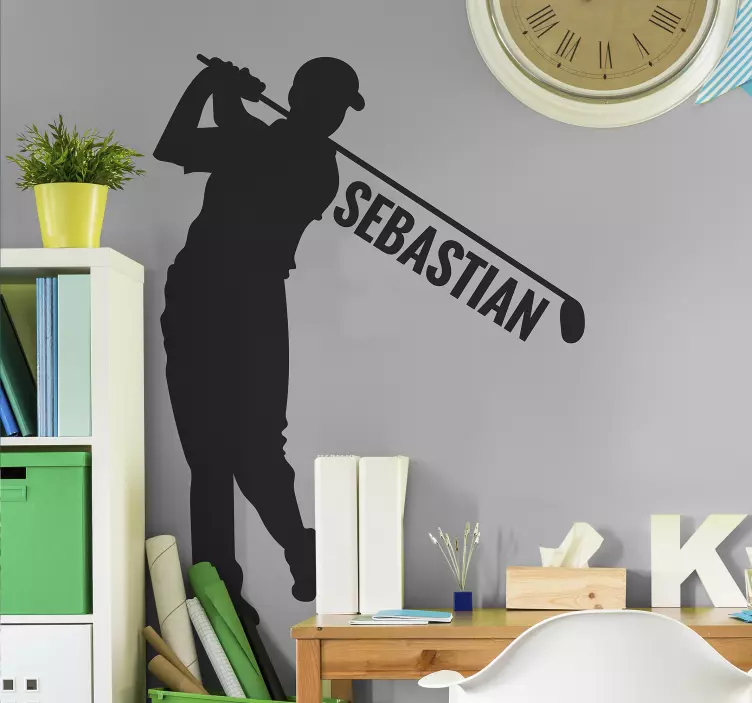 Golfspiller personlig klistremerke - Tenstickers