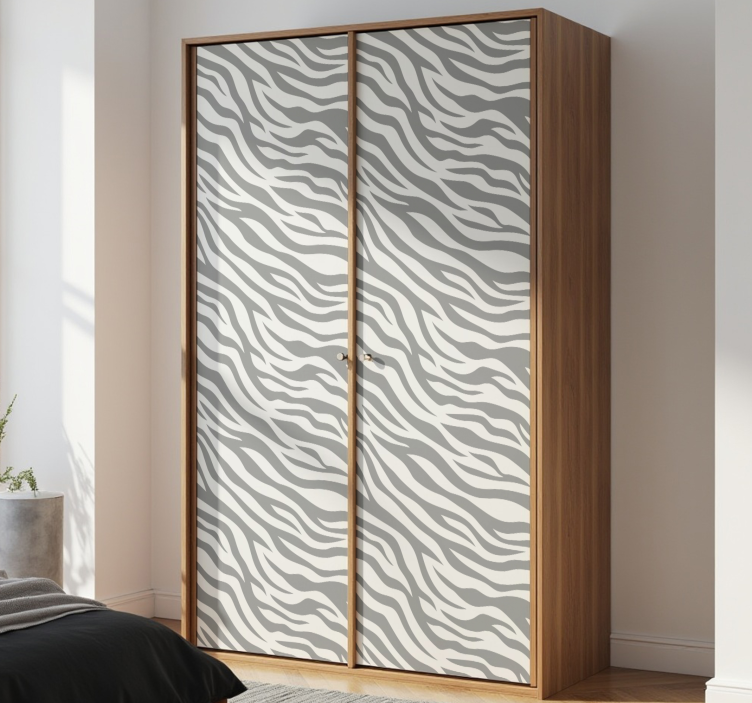 Grå sebra klistremerke møbler - Tenstickers