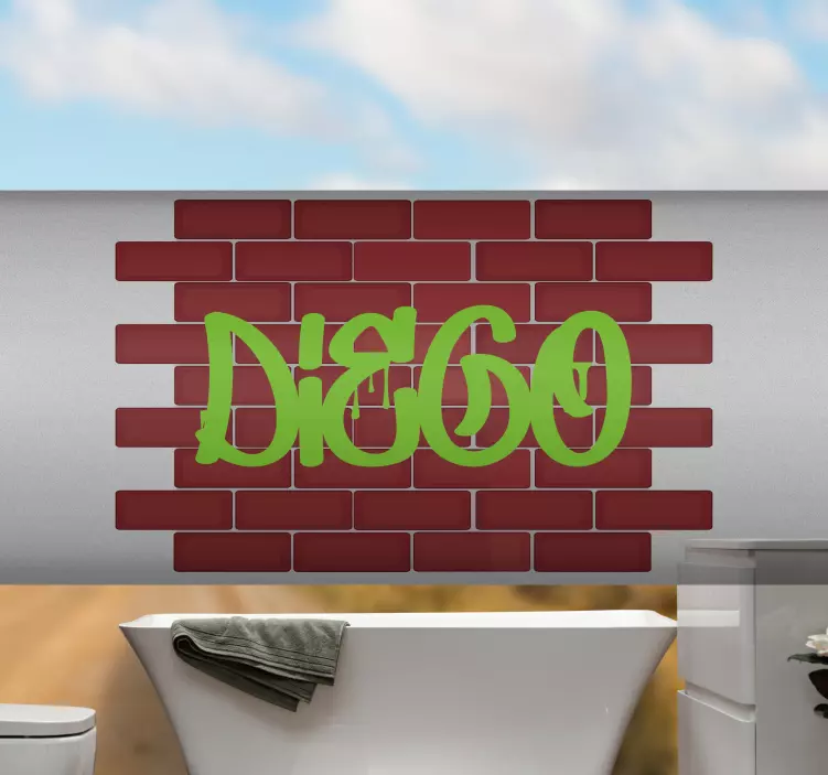 Graffiti med tilpasset navn sykkel klistremerke - Tenstickers