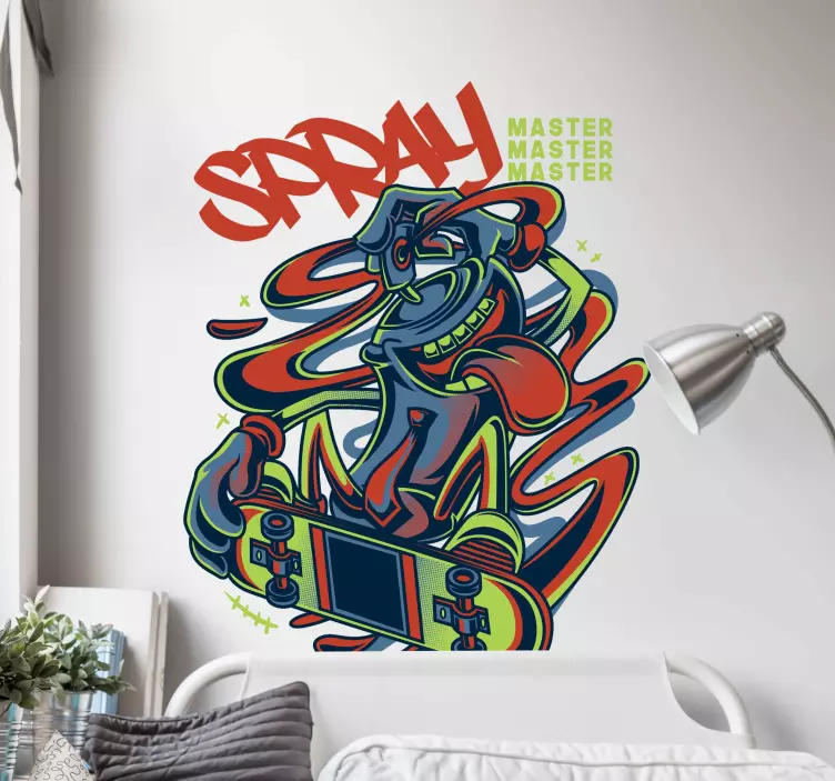 Graffiti spray i skateboard klistremerke pakke - Tenstickers