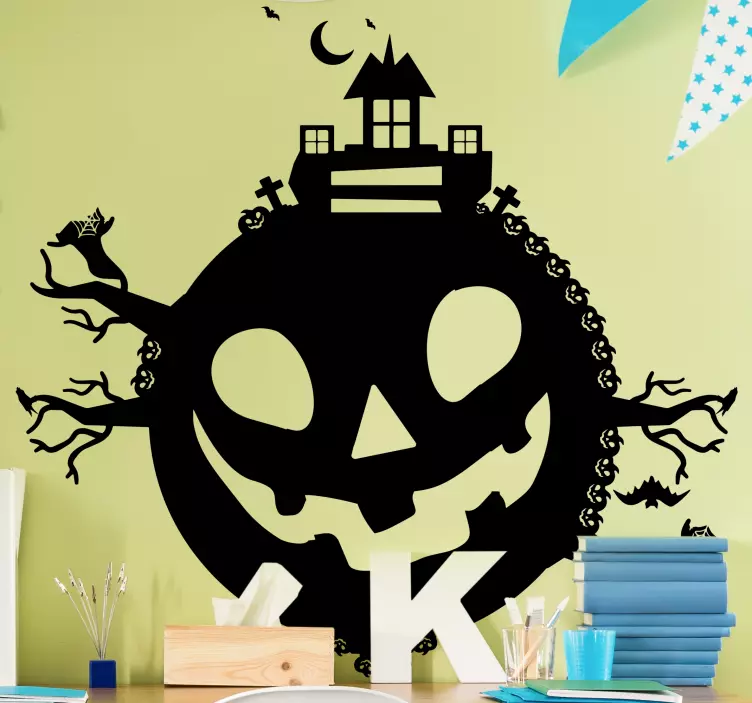 Gresskar planet halloween klistremerke - Tenstickers
