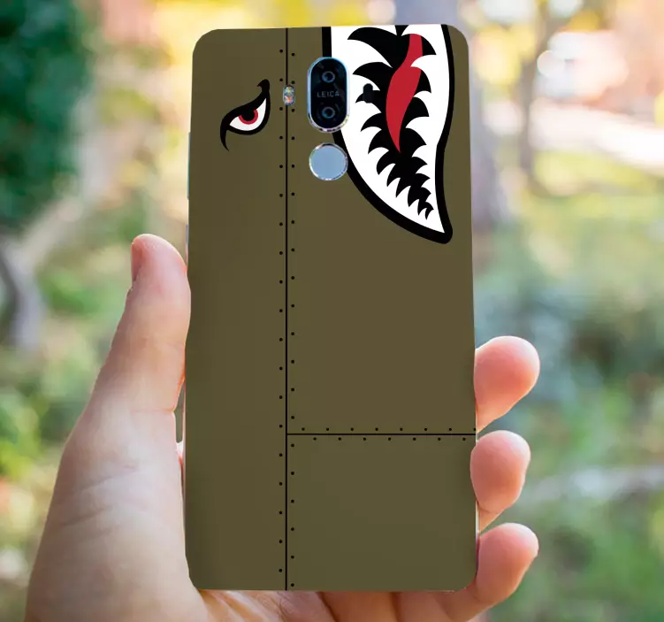 Grønt militær hai ansikt huawei skin - Tenstickers