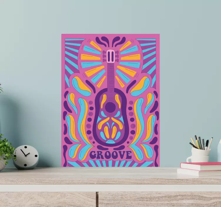 Groovy farger bakgrunn veggdekor - Tenstickers