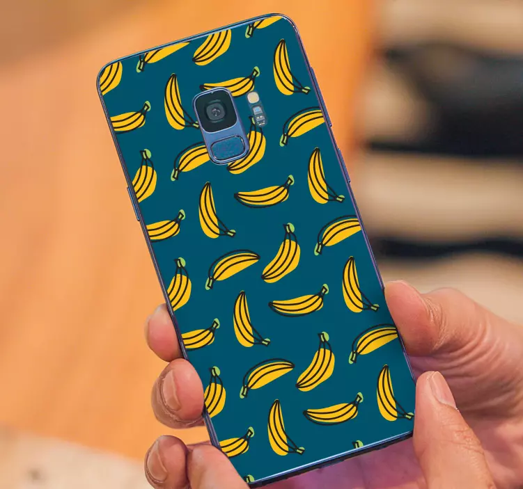 Gule bananer over en grå bakgrunn sticker samsung - Tenstickers