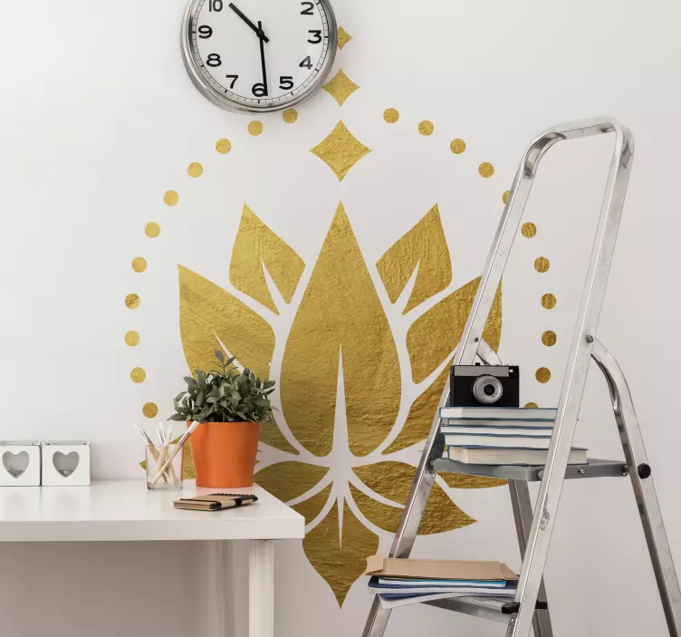 Gylden lotusblomst wallstickers - Tenstickers