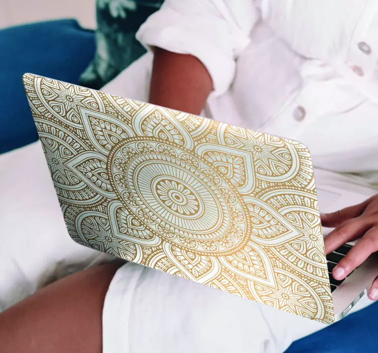 Gylden mandala bærbar klistremerke - Tenstickers