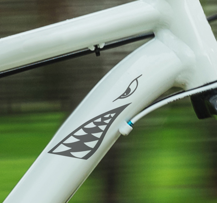 Hai ansikt for sykkel dekal - Tenstickers