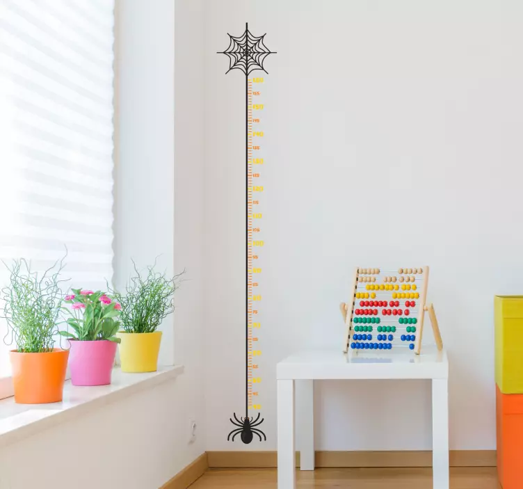 Halloween edderkopp barn høydekart veggklistremerke - Tenstickers