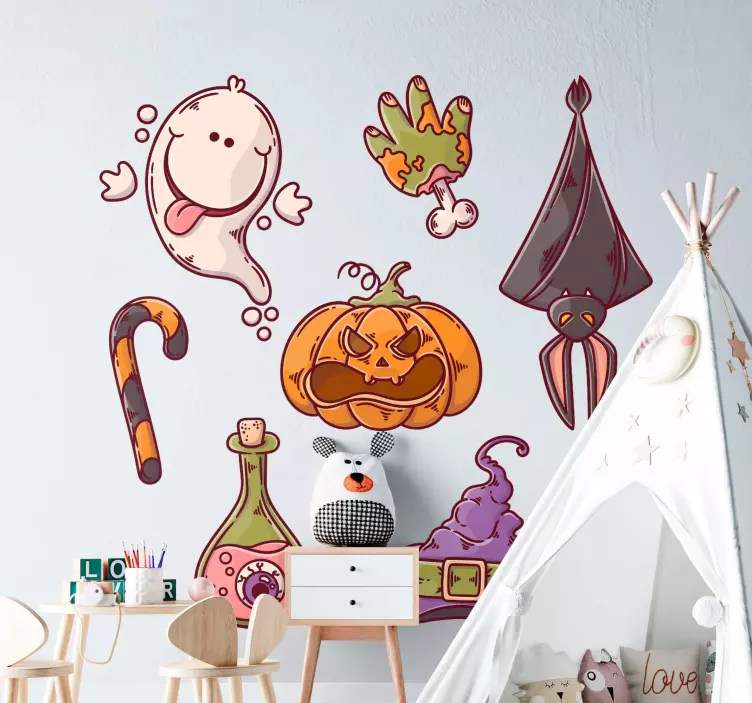 Halloween figurer halloween dekal - Tenstickers