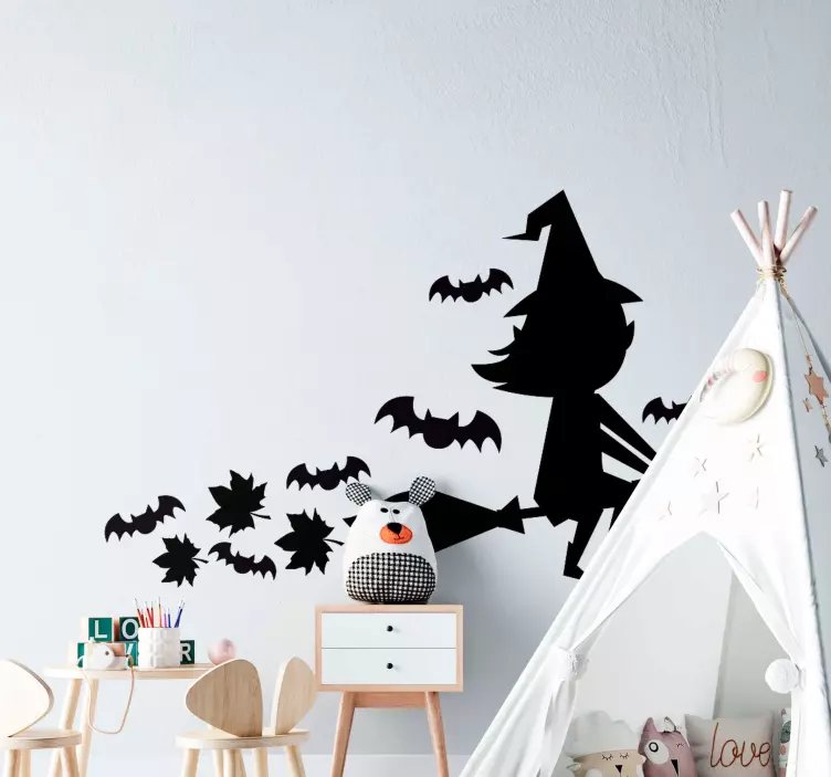 Halloween heks silhuett halloween klistremerke - Tenstickers