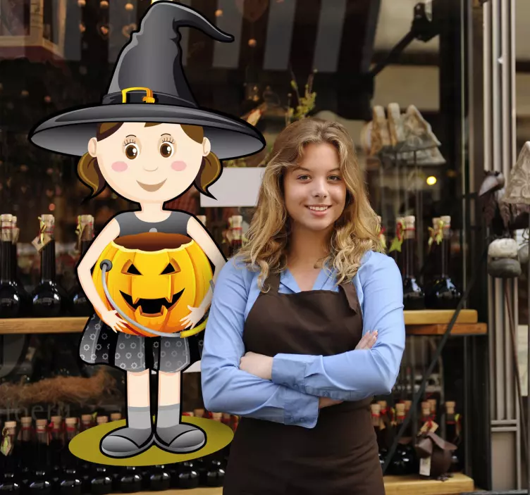 Halloween jente klistremerke - Tenstickers