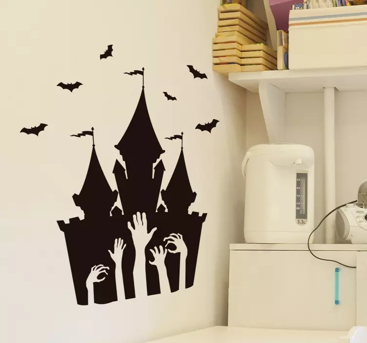 Halloween slott halloween klistremerke - Tenstickers