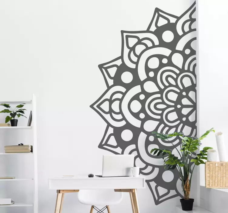 fototapet med halv mandala - Tenstickers