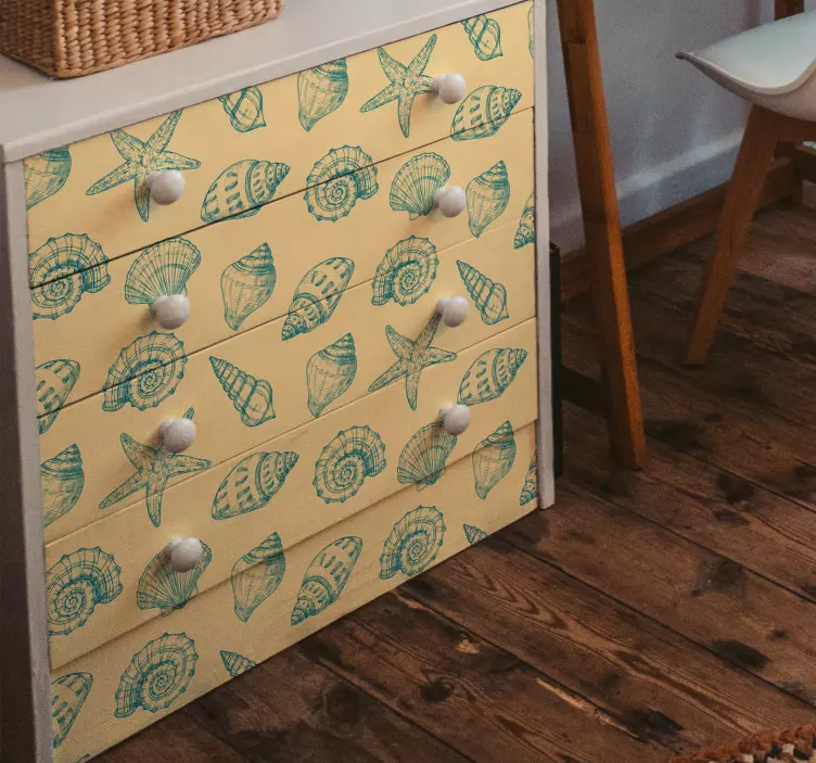 Tegnet skjell og mesteroverføringsbilde for sjøstjerner - Tenstickers