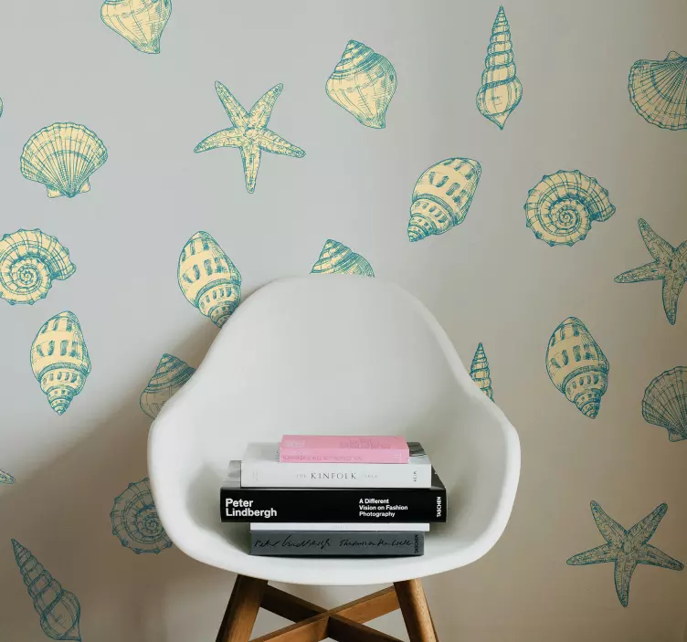 Håndtegnede klistremerker for skjell og sjøstjerner - Tenstickers