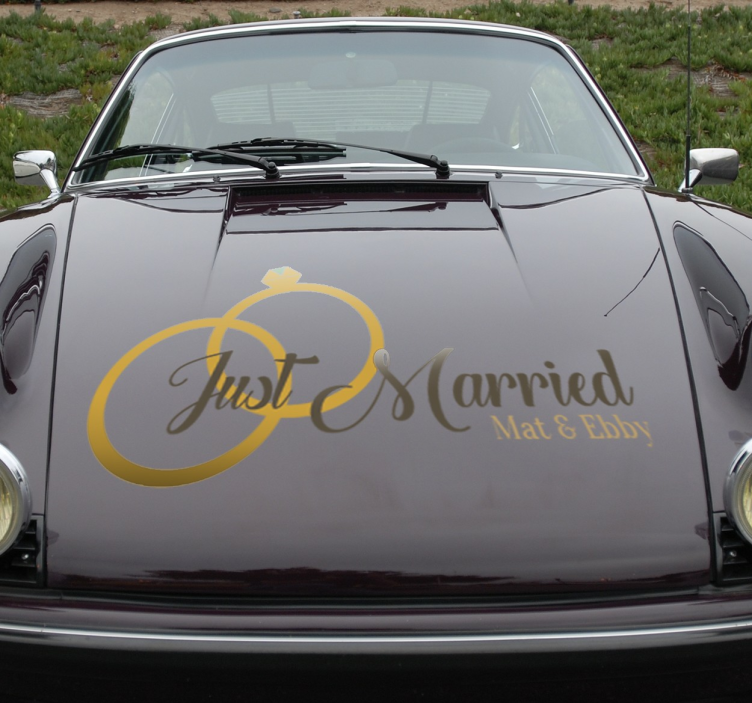 Nettopp giftet bryllup klistremerke - Tenstickers