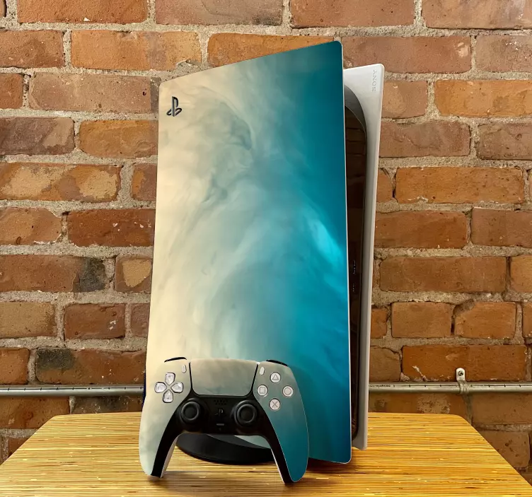 Sjøblå bakgrunner abstrakt ps5 klistremerke - Tenstickers