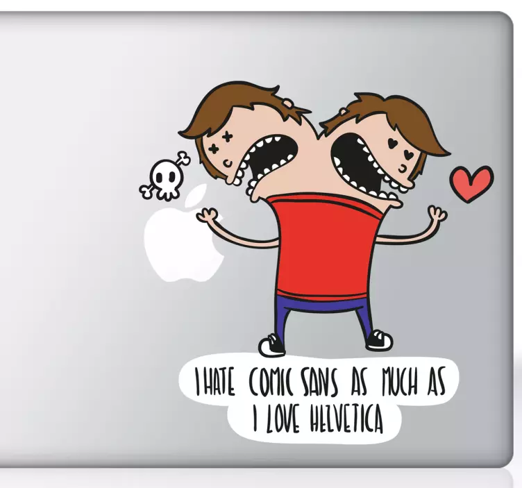 Helvetica bærbar klistremerke - Tenstickers