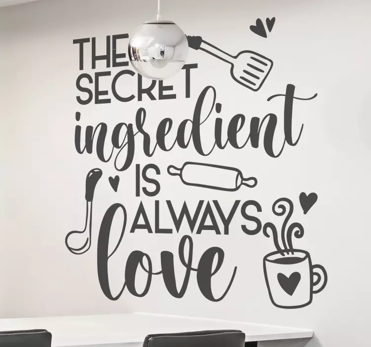 The secret ingredient is love sitat wallsticker - Tenstickers