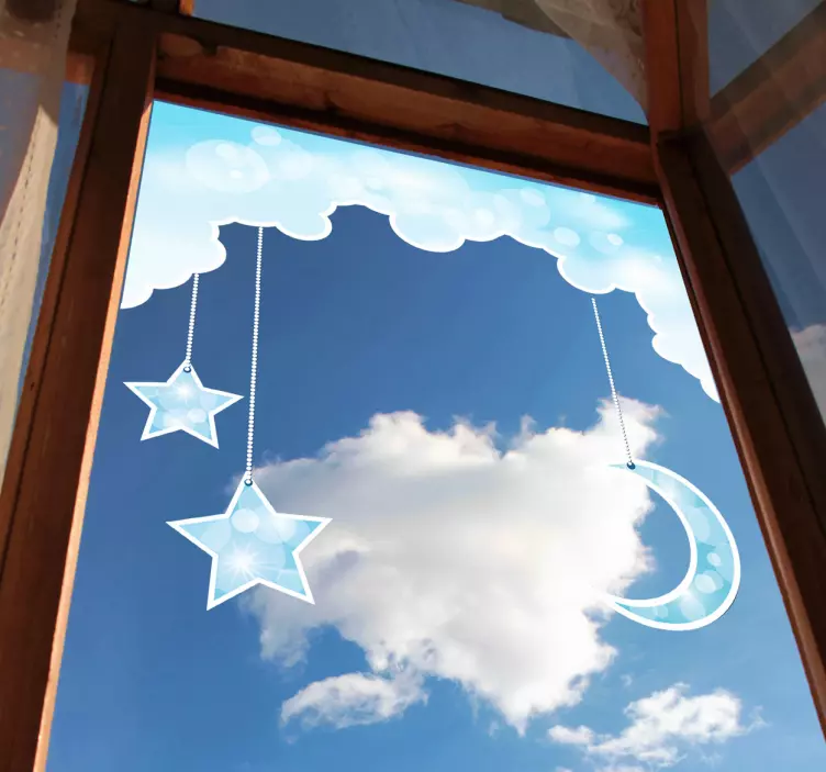 Hengende måne og stjerner klistremerke - Tenstickers