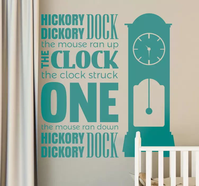Hickory dickory dock klistremerke - Tenstickers