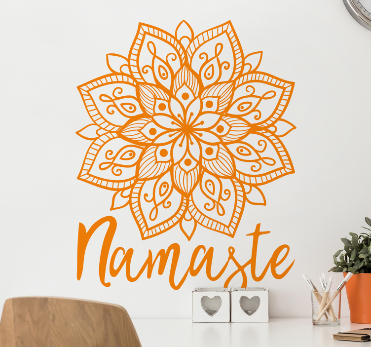 Hindu mandala namaste blomsterveggklistremerke - Tenstickers