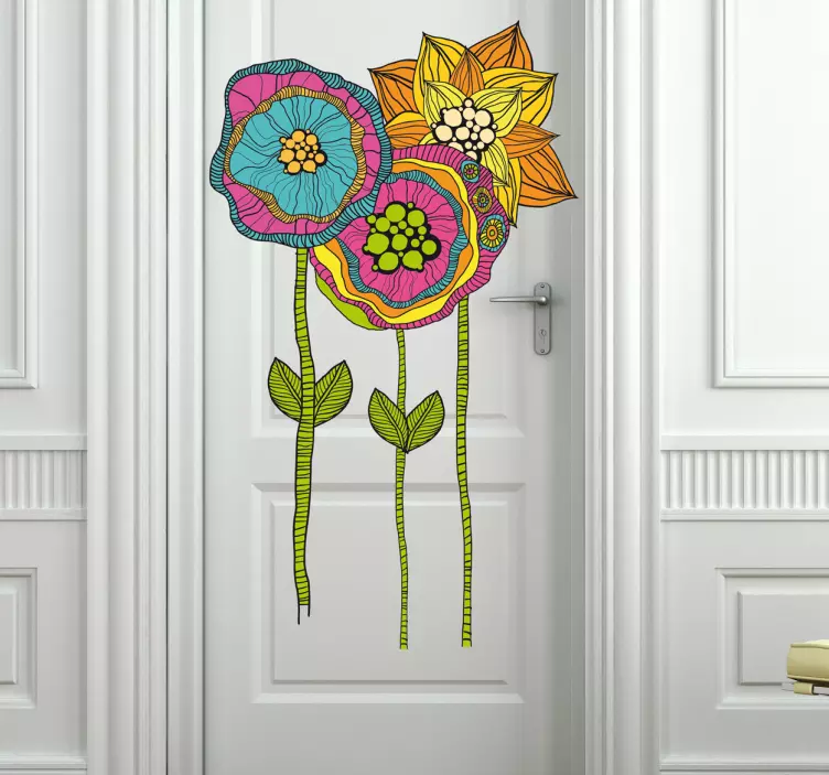 Hippy blomster dekal - Tenstickers
